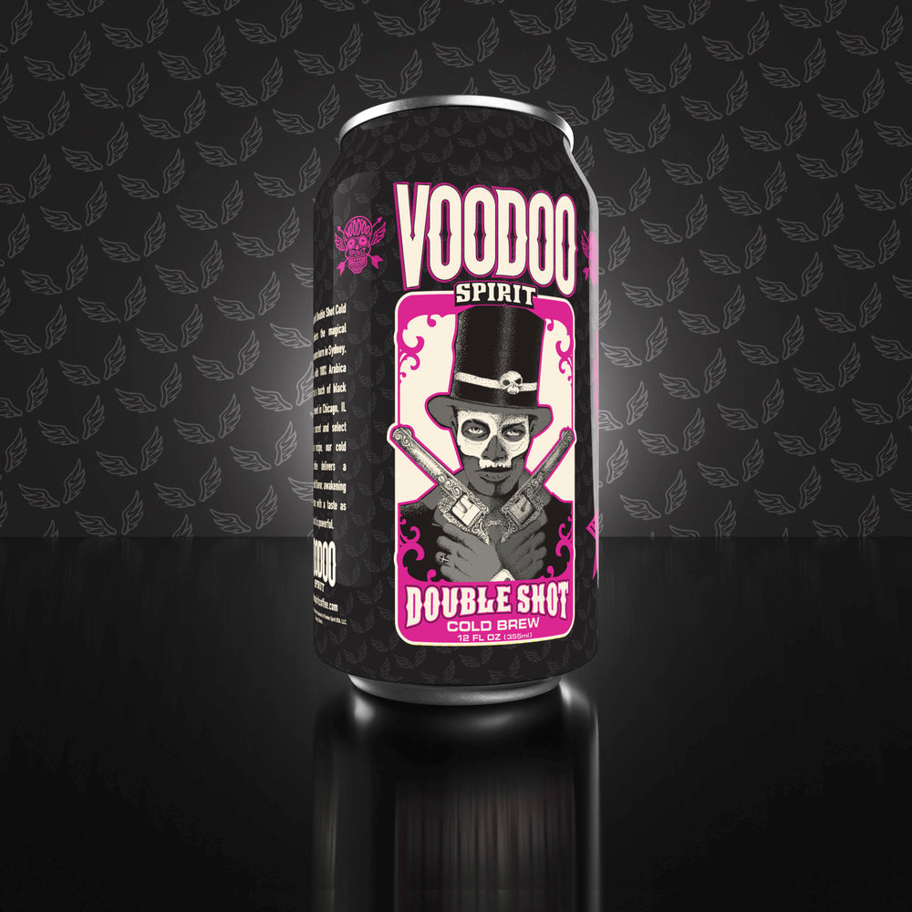 “Limited Batches” 12oz cans of Voodoo Spirit “Double Shot” Cold Brew Coffee - 100% Arabica Beans, Snap Chilled. Small-Batch Brewed for Rich Flavor & Freshness - (Pack of 12)