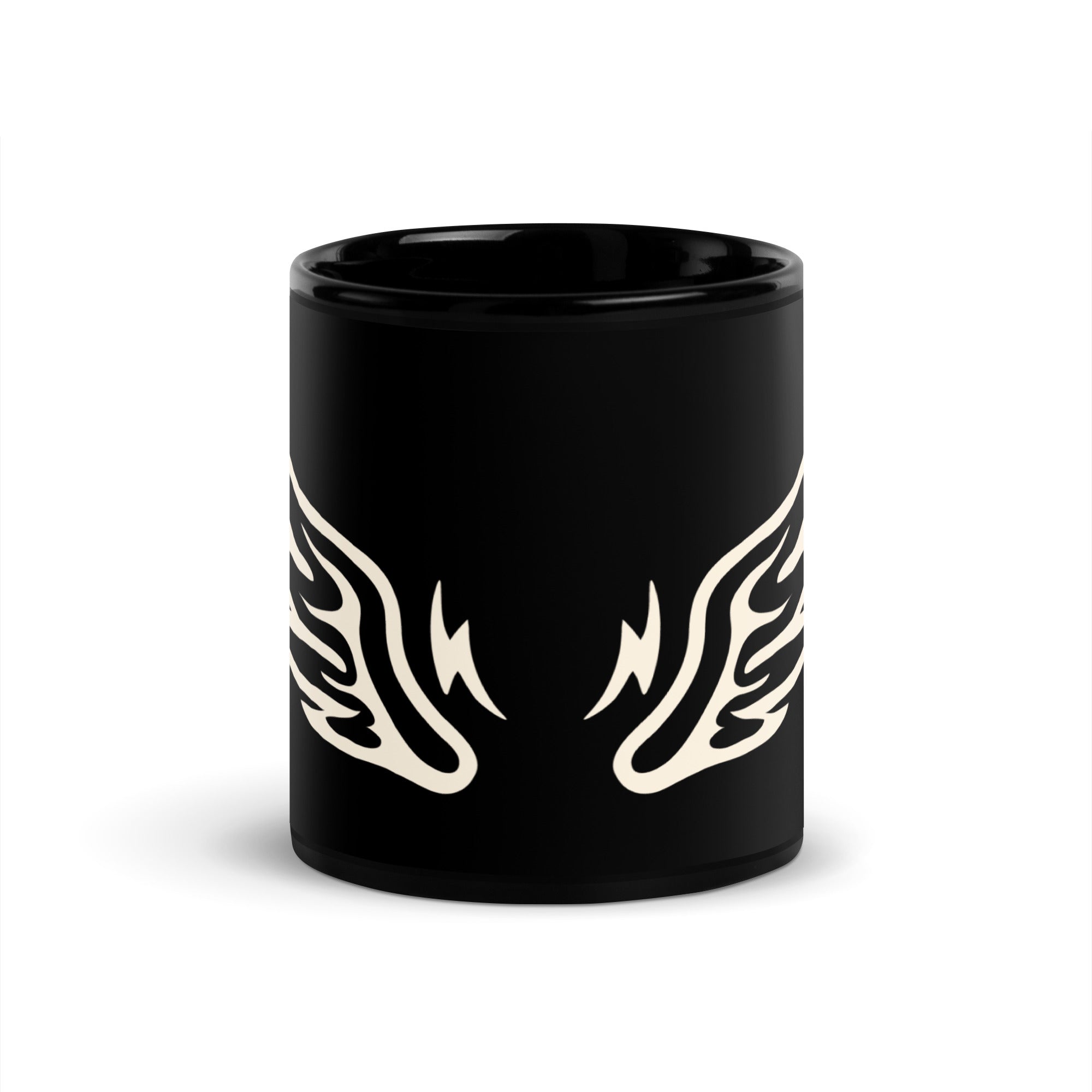 Voodoo Spirit Wings Black Glossy Mug