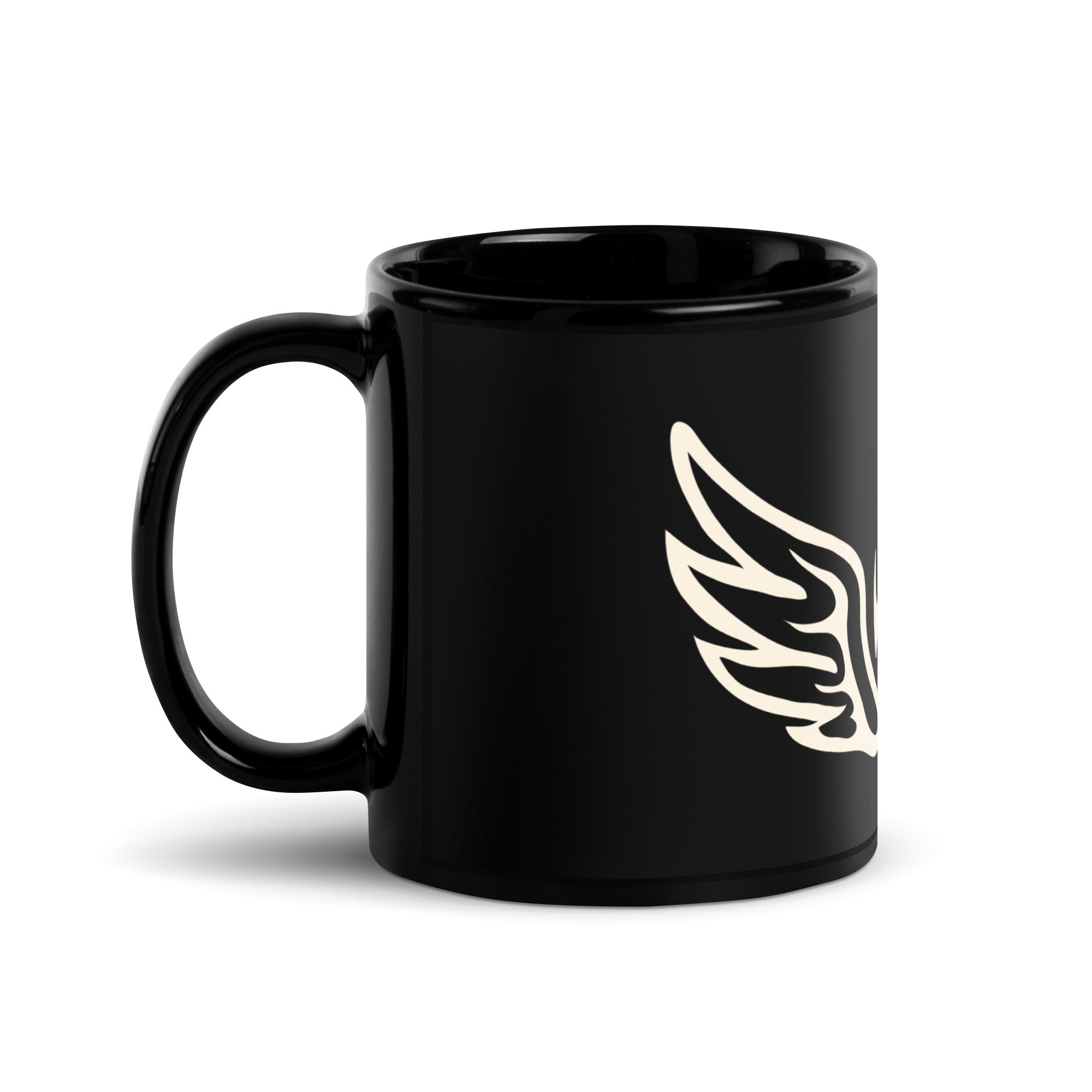 Voodoo Spirit Wings Black Glossy Mug