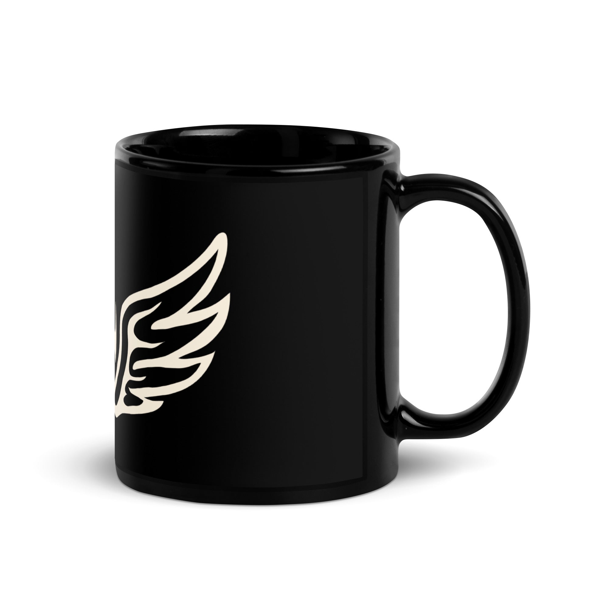 Voodoo Spirit Wings Black Glossy Mug