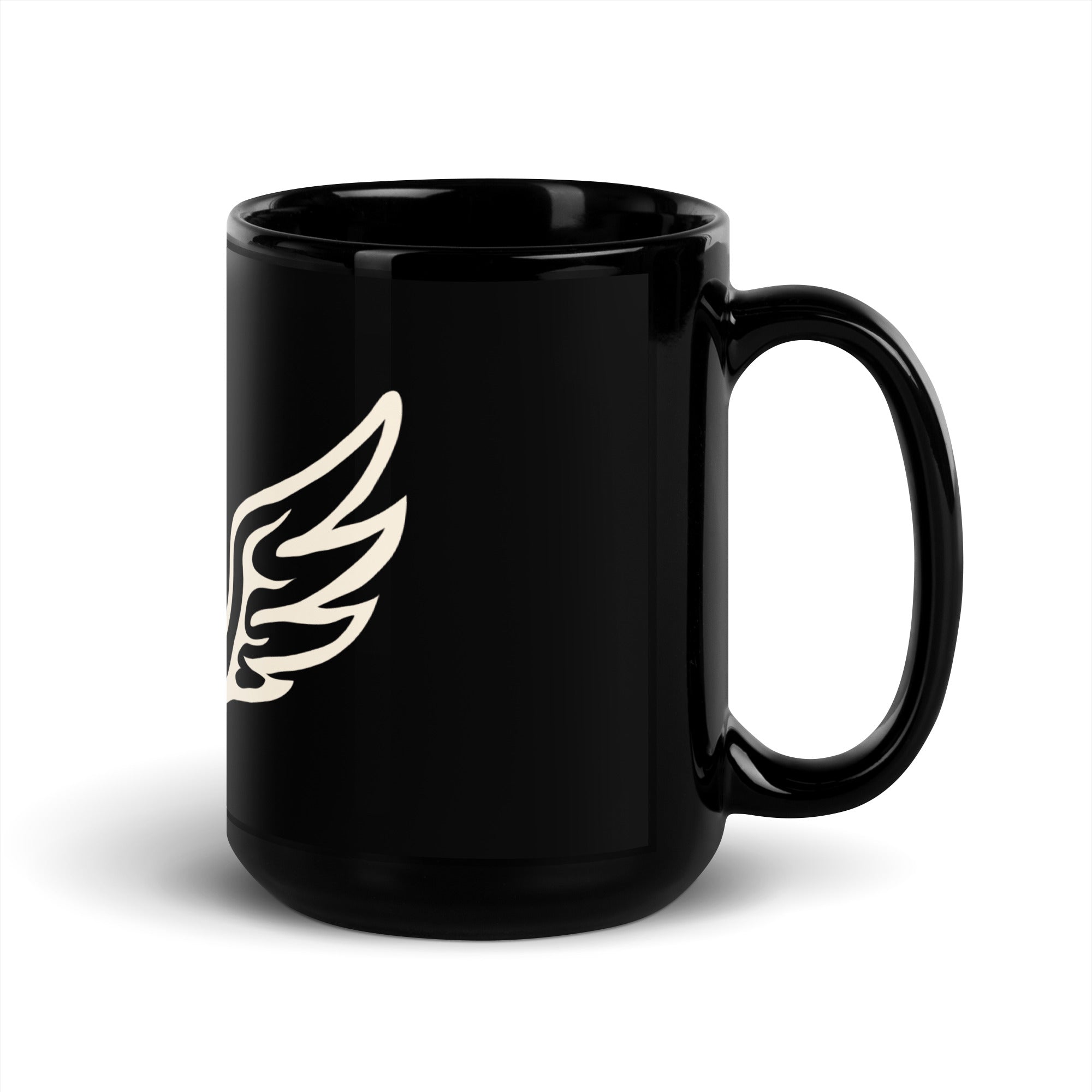 Voodoo Spirit Wings Black Glossy Mug